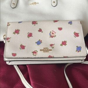 Coach Floral Crossbody Bag - Cream and Multicolor